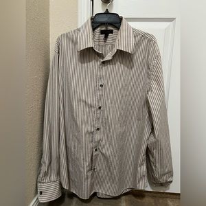 Express Men’s Stripped Long Sleeve Button Up